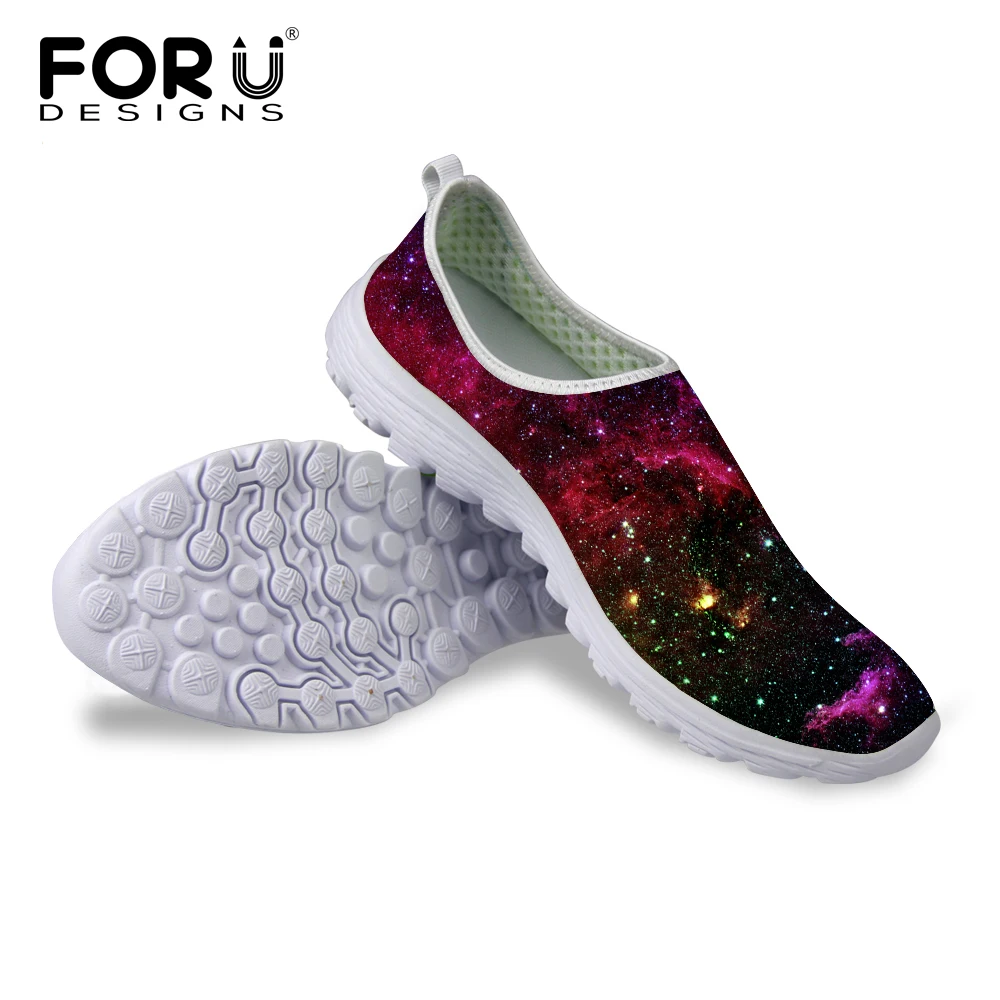 

FORUDESIGNS Galaxy Star Print Summer Women's Flats Shoes Loafers Women Casual Sneakers Super Light Slip On Shoes for Ladies