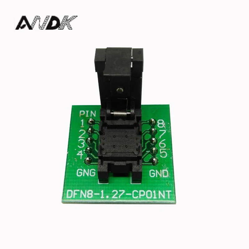 QFN8 DFN8 WSON8 Programming Socket Clamshell Test Adapter 0.5mm IC Body Size 2x2