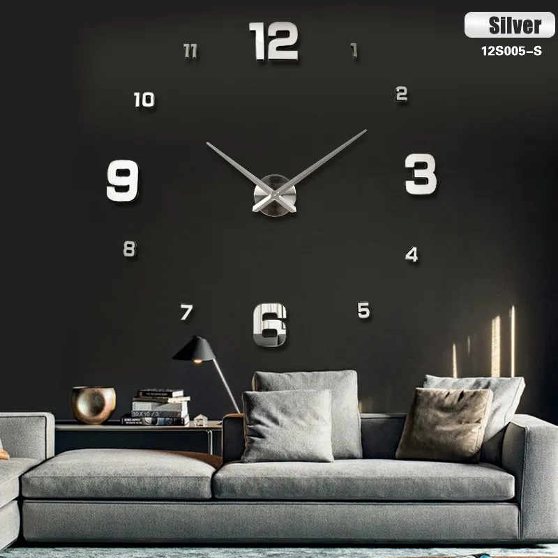Fashion 3D 2022 new sale wall clock clocks reloj de pared watch 3d diy Acrylic mirror Stickers Quartz Modern Home Decoration 