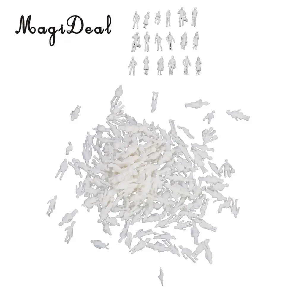 1:200 &1:100 Scale Model Train People Figures TT Architecture Model Station Platform Scenery White Unpainted Figures People