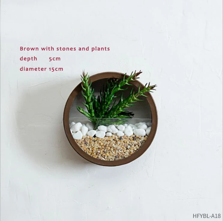 Креативная железная настенная ваза для дома, гостиной, современного пейзажа, украшение растения, кулон, цветок, искусственные цветы в горшке, круглые вазы 05375