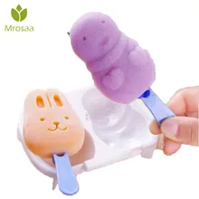 Mrosaa творческий кролик Снеговик милый Popsicle коробка с крышкой Ice Cube Ice Box DIY эскимо мороженое плесень льда