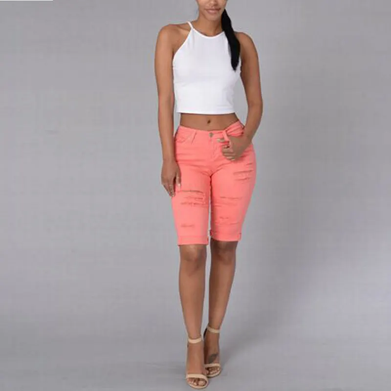 Capri de Mezclilla Skinny Jeans Capris De Las Mujeres