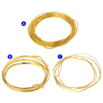 

DIY Handmade Golden Line Jewelry Making Epoxy Resin Necklace Pendant Gold Metal Frame Bend UV Frames Flat Round Wire Soft