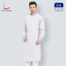 ICU полный хлопок утолщенный операционный халат темно-зеленый белый синий мужчины и женщины с длинным рукавом осень и зима эксперимент