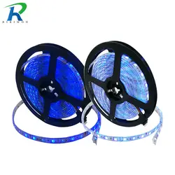 Riri будет SMD RGB светодиодные полосы света 5 м DC 12 В 5050 60leds светодиод лента диод ленты Водонепроницаемый полосы без питания без контроллера