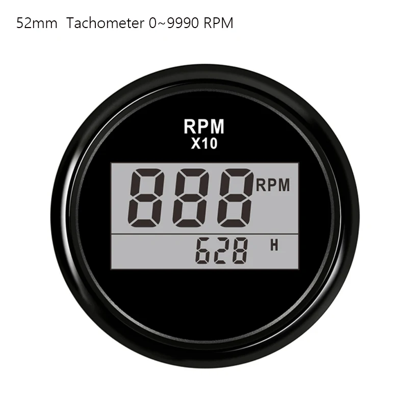 Marine Tachometer 0~9990 RPM/ 0~7000 RPM Car Truck Boat Tacho Gauge With Hourmeter fit Gasoline&Diesel Engine Motor - Цвет: Digital Black