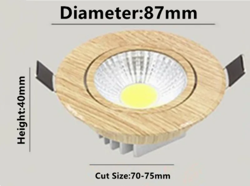 3W 5W Dimmable COB светодиодный встраиваемый вниз светильник s Точечный AC85V 265V потолочный