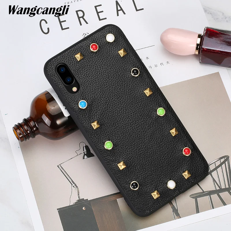 

Wangcangli Litchi pattern rivet style phone case for VIVO X21 all-inclusive mobile phone case mobile phone protection case