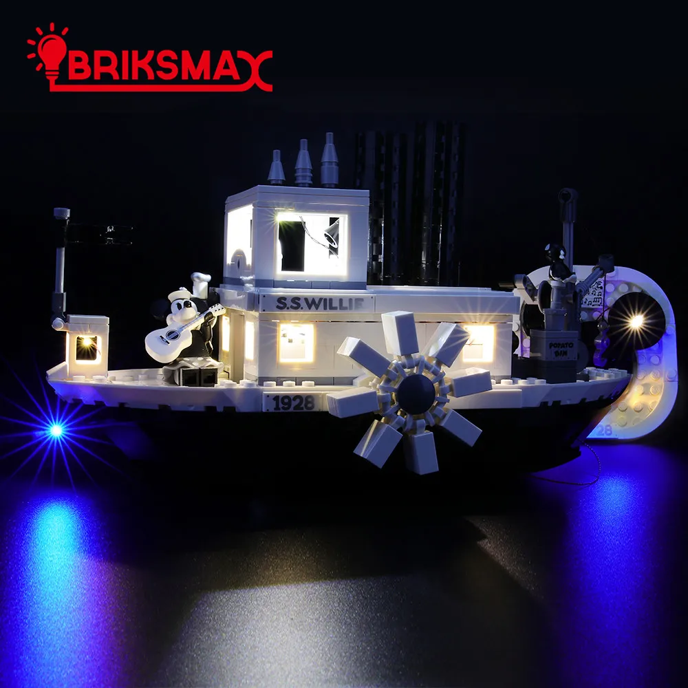 Incluir o Modelo Kit para Idéias de Blocos de Construção Compatíveis com 21317 para Não Steamboat Willie Briksmax Light up Led 8 High Quality Brinquedos e hobbies
