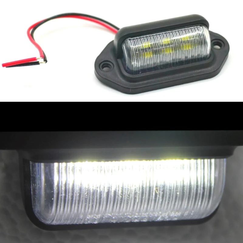 1PC 6 светодиодов 12V/24v номерной знак светильник лицензии лампы для грузовика