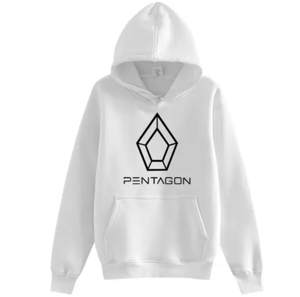 New Arrival Pentagon Logo Printing Fleece Thin Hoodies Kpop Unisex