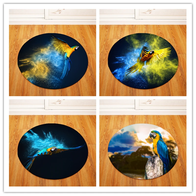 

Parrot Round Tapete For Living Room Bedroom Home Decor Carpet Rug Children Kids Soft Play Mat
