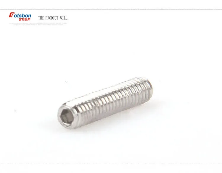

200pcs M5 DIN916 ISO4029 Hexagon Socket Head Set Screws With Cup Point 304 Stainless Steel Hex Socket Grub Screw