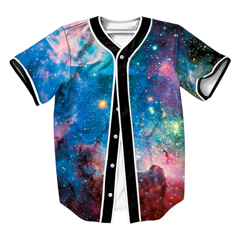 Alisister Galaxy бейсбольная рубашка Chemise Jersey Летняя мужская одежда хип хоп мужские и женские рубашки на пуговицах уличная Homme Топы