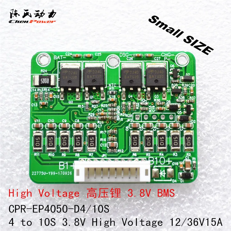 

15A 4-10 Series 3.8V High Voltage Lithium Battery Protection Board Passive Balance Small Size CPR-EP4050-D
