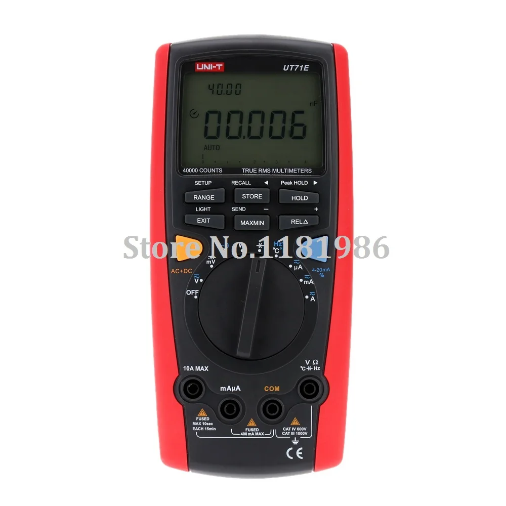 

UNI-T UT71E Intelligent LCD True RMS Digital Multimeter with USB Interface Frequency Tester Meter Power 2500W USB Data Logging