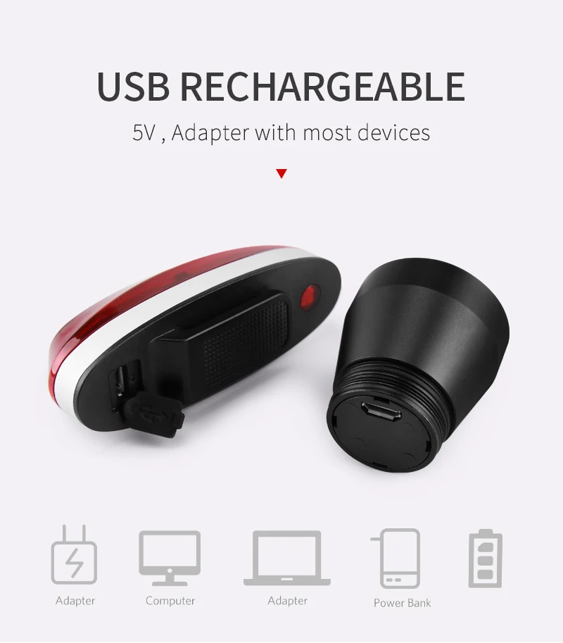 Discount Smart Taillight For Bicycle AUTO ON/OFF Brake Bike Bicycle Light USB Rechargeable LED Cycling Lamp Flashlight Bicycle Rear Light 8