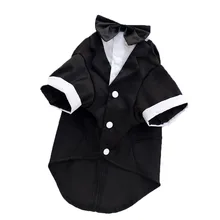 Собака одежда Кот Принц Свадебный костюм милый джентльмен Cachorro Mascotas Чихуахуа смокинг галстук-бабочку щенок пальто