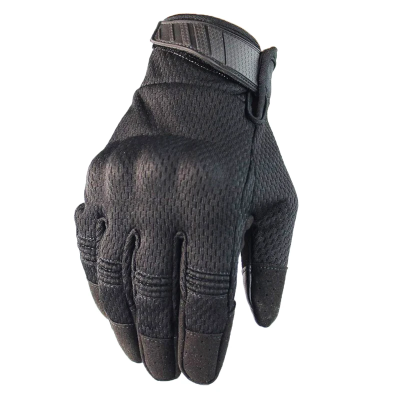 Перчатки для мотокросса с сенсорным экраном, камуфляжные дышащие защитные перчатки для мотогонок - Цвет: Black