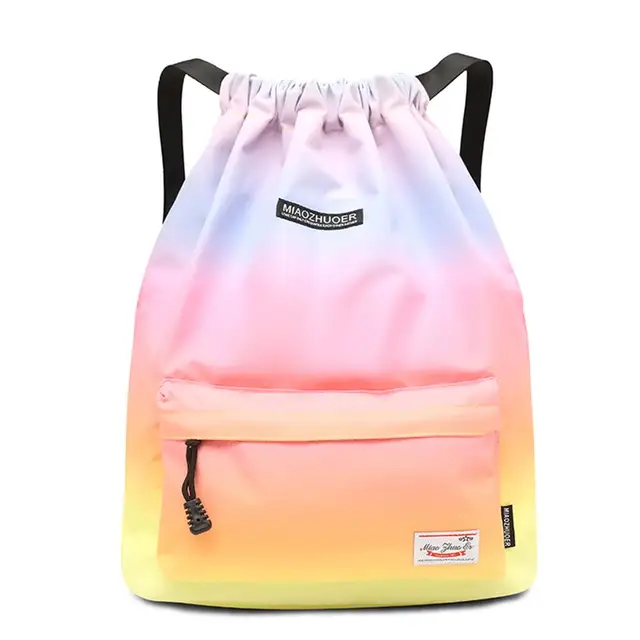 Bag  Summer Waterproof Gym Bag Sports Bag Travel Drawstring Bag Outdoor Bag Backpack for Training Swimming Fitness Bags Softback Gradient rainbow