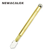 NEWACALOX Durable Diamond Antislip Metal Handle Steel Blade Oil Filled Glass Cutter Cutting Tool Best Promotion Tipped