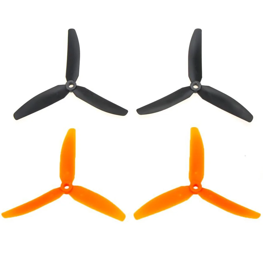 

2 pair 5030 Propeller 5 * 3 3 Blade Props CW / CCW for QAV250 C250 H250 F330 (Black + Orange)