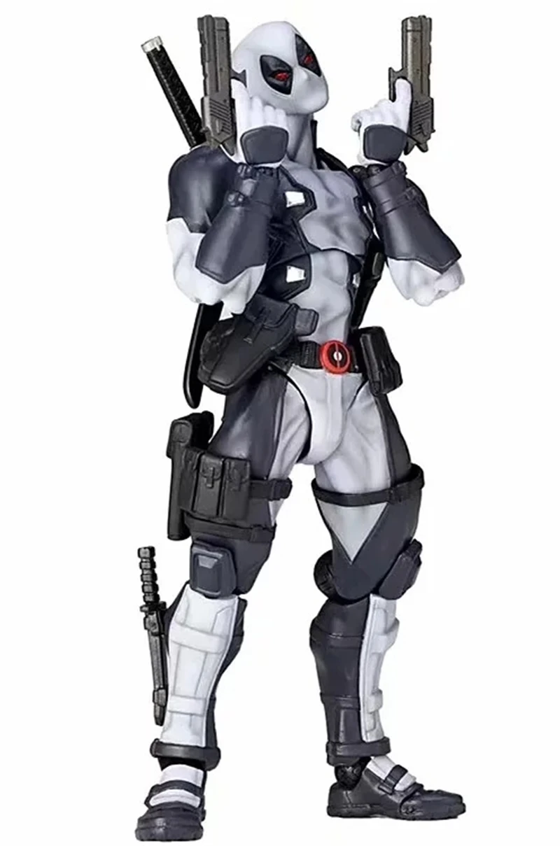 Deadpool Revoltech Series Grey Color Version PVC Action Figure Model Toy