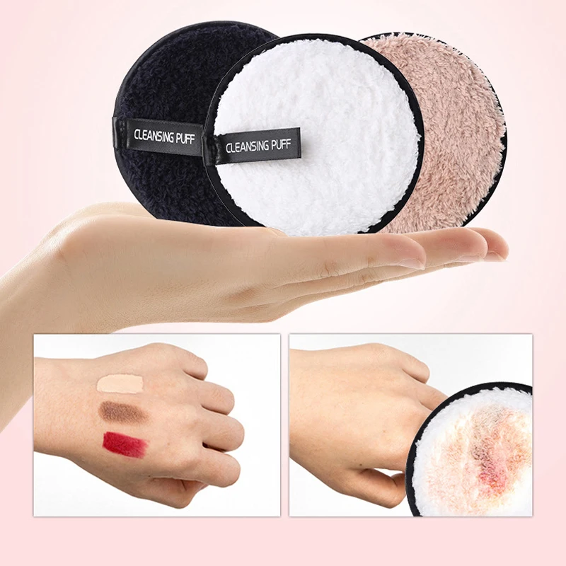

1pcs Soft Microfiber Lazy Makeup Remover Puff Double Sided Makeup Sponge Pads Easy to Use Facial Wash Puff Beauty Make Up Tools