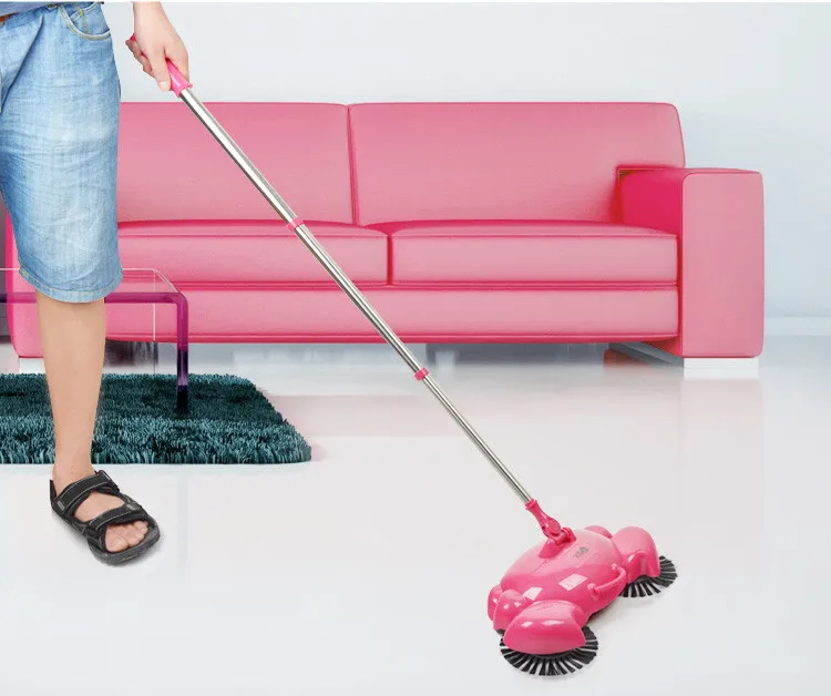 Najtaniej Zamiatarka ze stali nierdzewnej typu Push ręcznie Push magiczna miotła uchwyt do odkurzacza domowego czyszczenia ręcznego zamiatarka