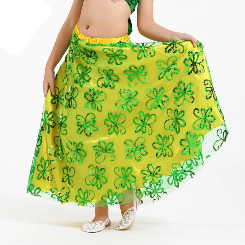 

Children Butterfly Sequined Dress Belly Dance High-end Skirt Children Dance Dress Large Skirt