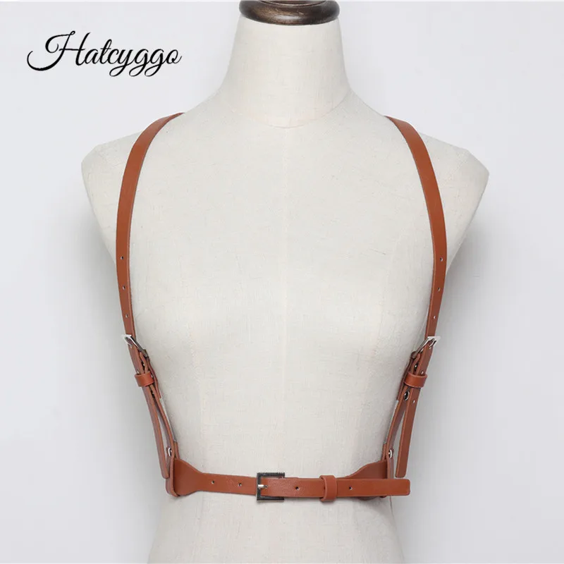 

HATCYGGO Fashion Women Belt Slim Leather Belt Female Straps Harness Body Bondage Female Belts Adjustable Metal Buckle Waistband