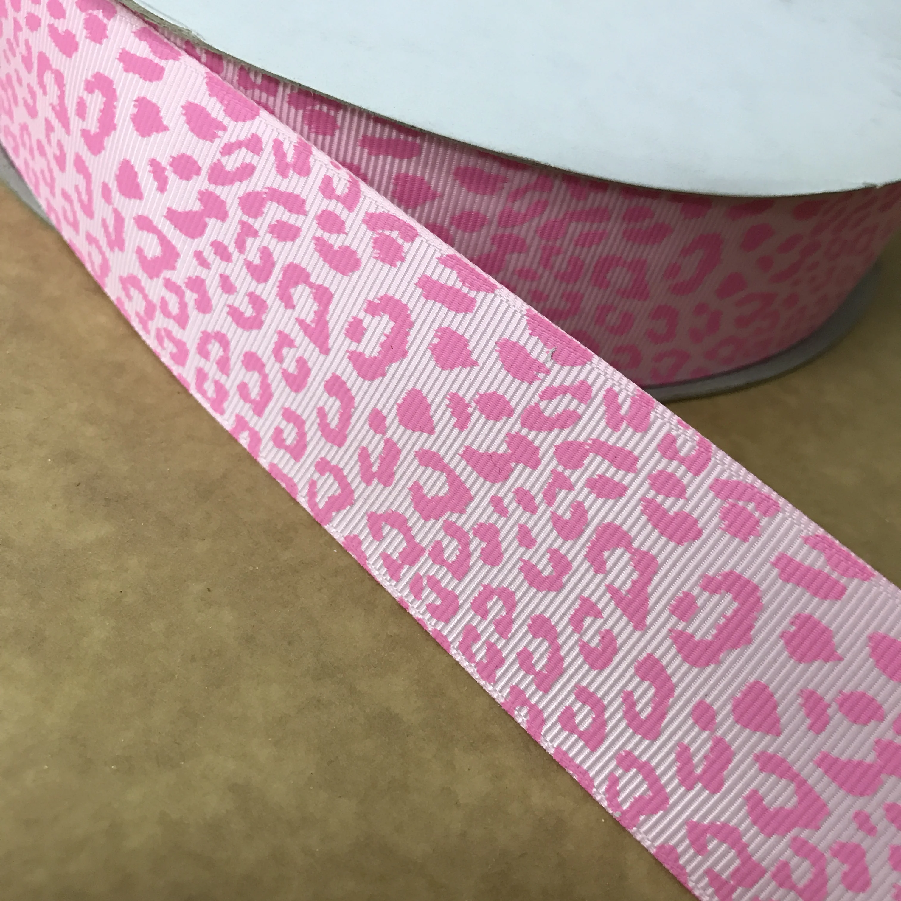 Crazy Discount1 1/2" 38mm Pink Leopard Printed Grosgrain Ribbon for DIY