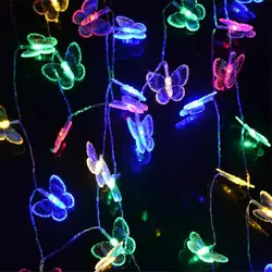 Новое поступление красочные бабочки 4 м 20LED Сменные медный провод свет шнура для рождественской вечеринки Декор Гостиная Декор