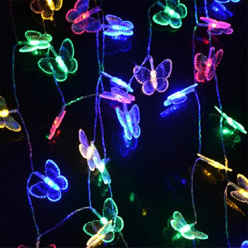 

New Arrival Colorful Butterfly 4M 20LED Changeable Copper Wire String Light for Christmas Party Decor Living Room Decor