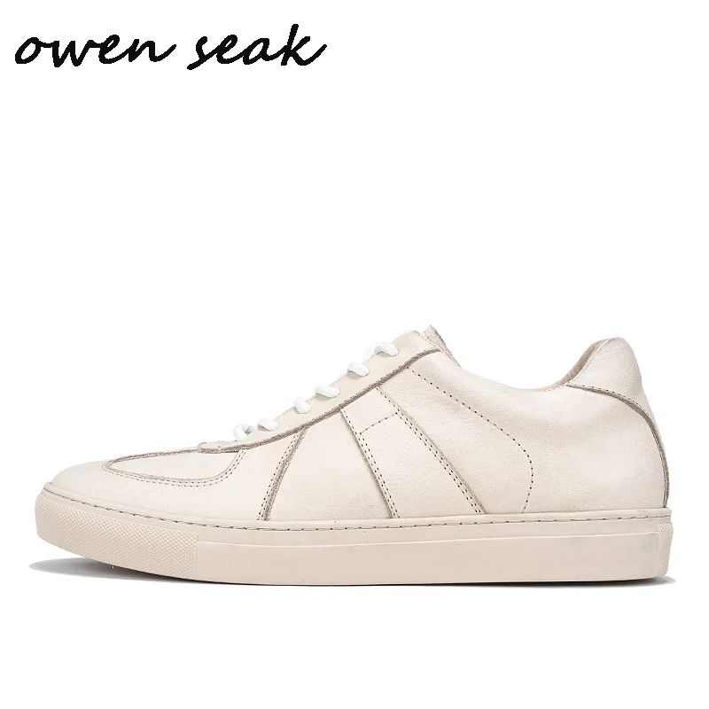 

Owen Seak Men Casual Loafers Shoes Luxury Lace-Up Trainers Summer Man Flats Spring White Shoes Sneakers