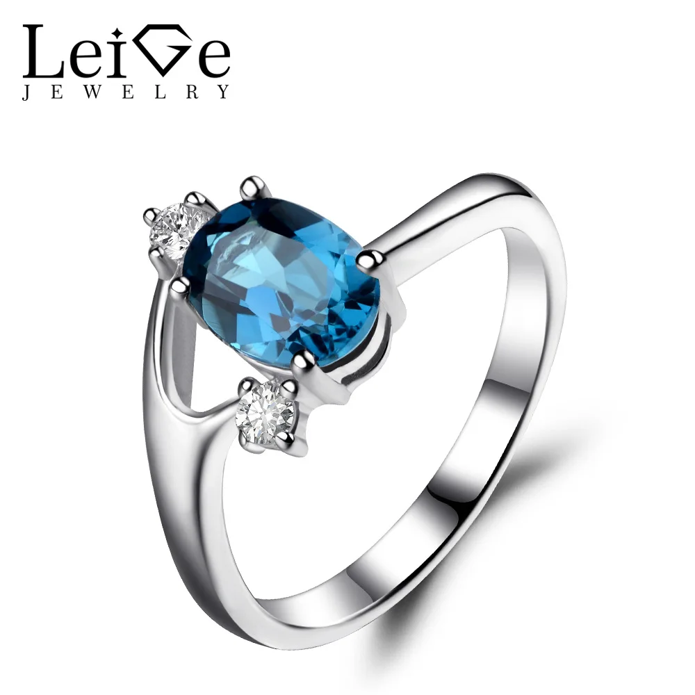 Leige Jewelry London Blue Topaz Ring Oval Cut Wedding Engagement Rings For Women Blue Gemstone J November Birthstone Ring For Rings For Womenrings For Women Blue Aliexpress
