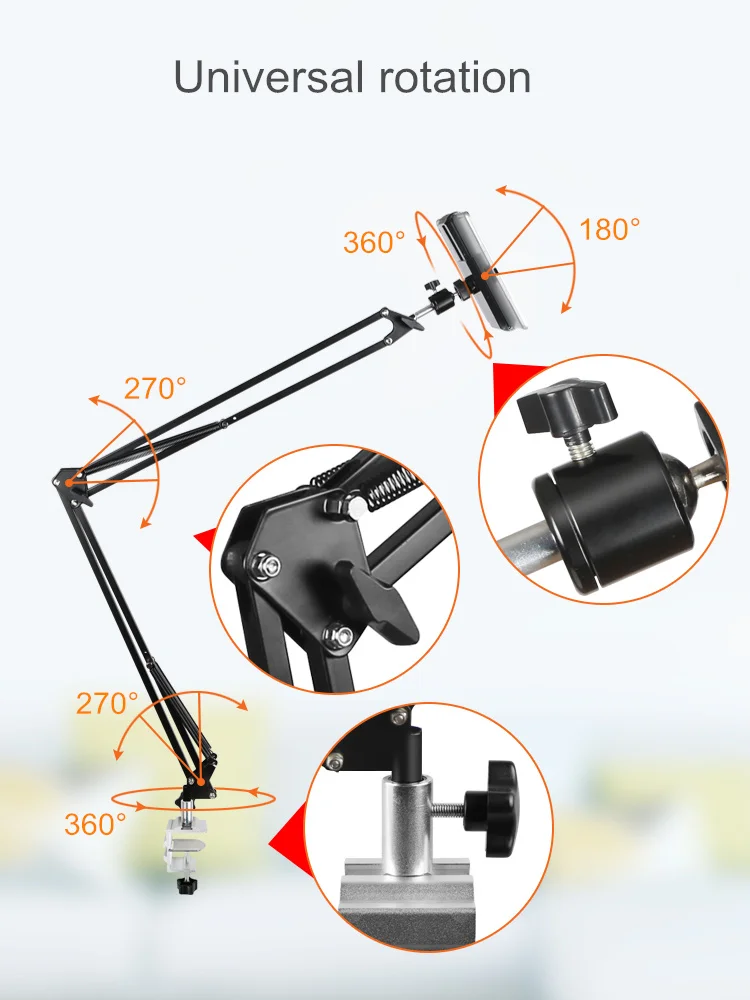 Регулируемая Кровать Подставка для планшета 110 см Универсальный вращающийся настольный держатель для мобильного телефона для iPad 3,5-10,6''