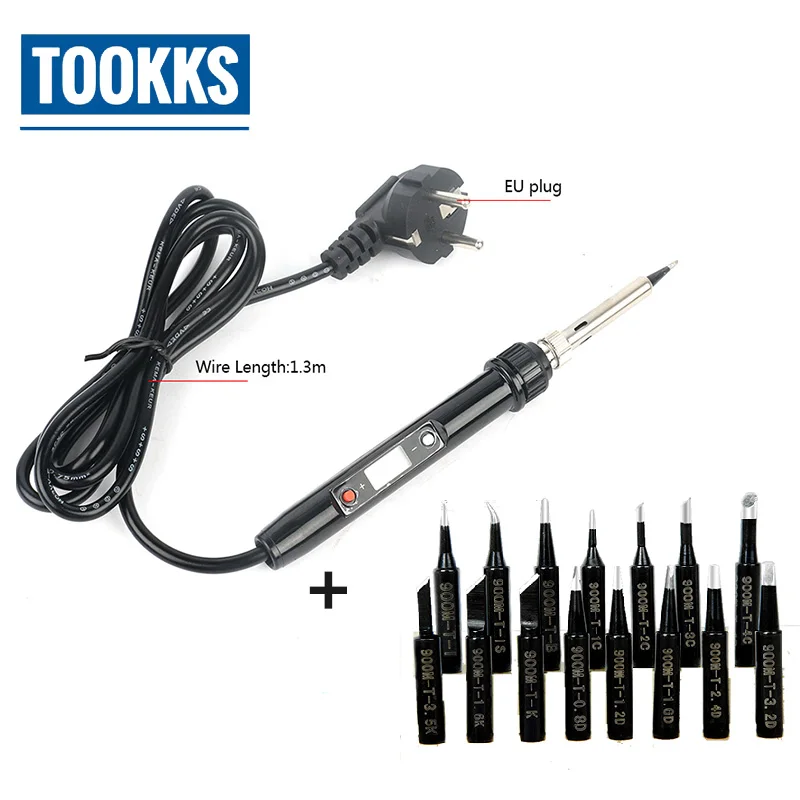 

EU Plug 936a Electric Soldering Iron 220V 90W Adjustable Temperature Digital Welding Iron +16pcs 936 Soldering Iron Tip