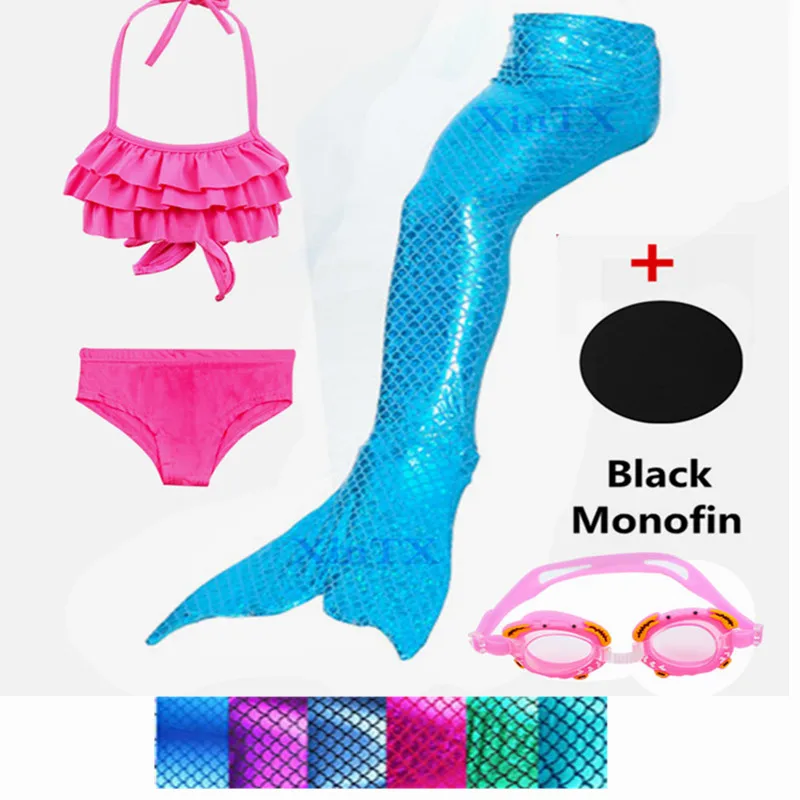 

Kids Swimmable Children Mermaid Tails With Monofin Fin Bikinis Set Girls Mermaid Tail Cosplay Costume for Girl Swimming