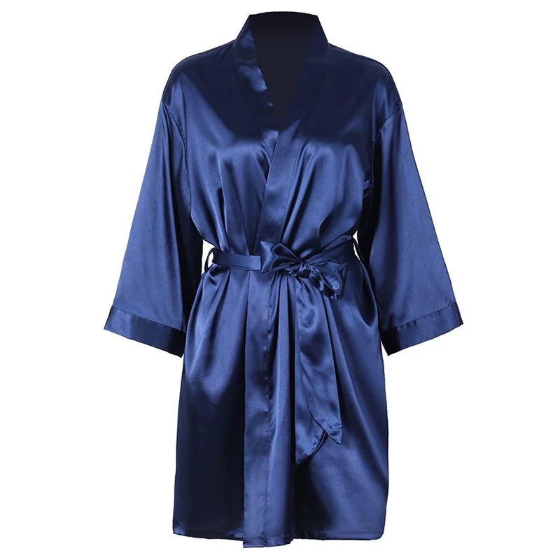 

Solid Loose Women Bathrobe Comfortable Faux Silk Satin Women's Nightie Sexy Summer Women Robes Sleepwear
