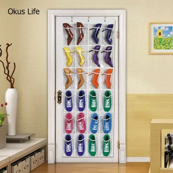 

24 Pockets Hanging Organizers Bag Behind The Door Shoes Storage Bag Bumper Cradle bag Kitchen Bathroom Storage Bag With Hooks