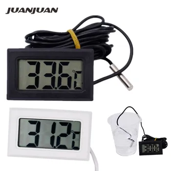 

New Digital LCD Probe Fridge Freezer Thermometer temp Thermograph Meter probe 2m tester for fish tank 40%off