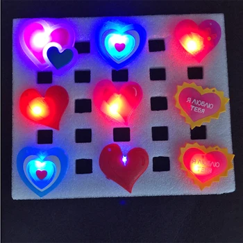 

2018 Rushed Sale Gafas Led 24pcs/lot Christmas Marry Flashing Led Brooch Party Gift Decoration Broches Favor Love For Wedding