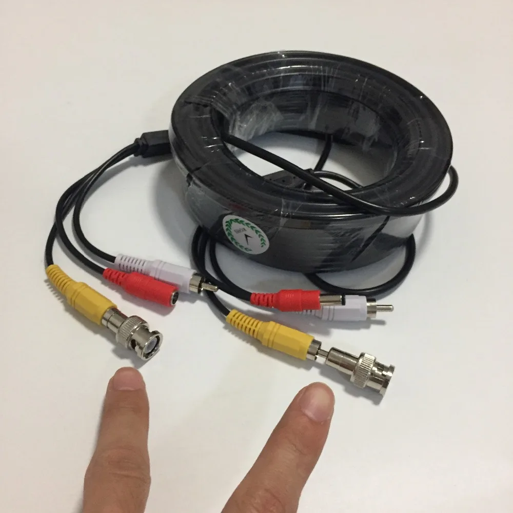 150 Feet 30m 20m Audio Video Power Security Camera Cable with RCA BNC Adaptor Power Cable for Security Mic Camera Use DVR CCTV
