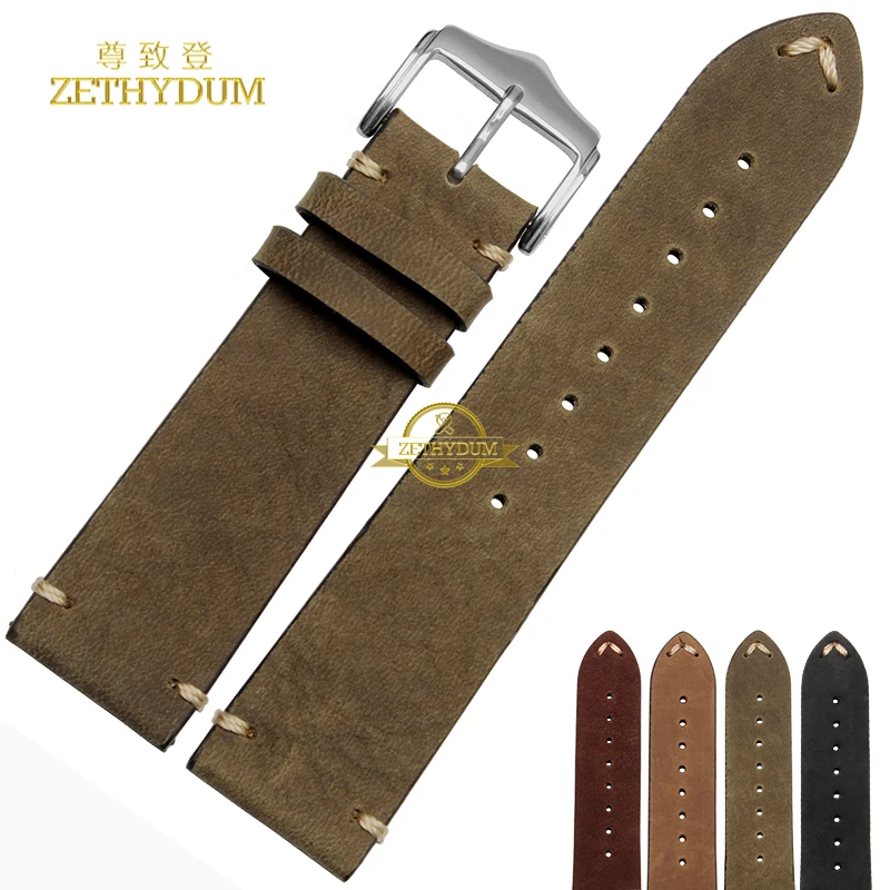 Ретро матовый браслет из натуральной кожи ручной работы ремешок для часов наручные часы ремешок наручные часы Ширина 18 20 мм 22 мм