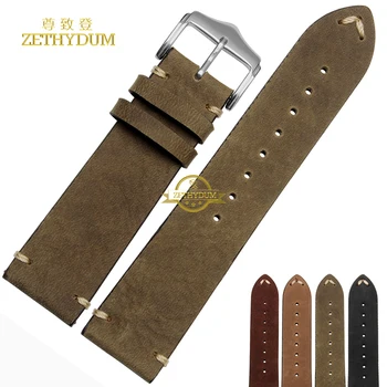 

Retro Frosted Genuine leather bracelet handmade watchband watch band Wrist watch strap wristwatches width 18 20mm 22mm wholesale