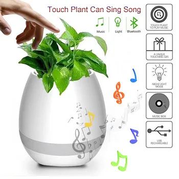 Smart Music Flowerpot Wireless Bluetooth Speaker 3D Stereo Sound Music Mini Speaker With Light Touch Plant Can Sing Song Speaker