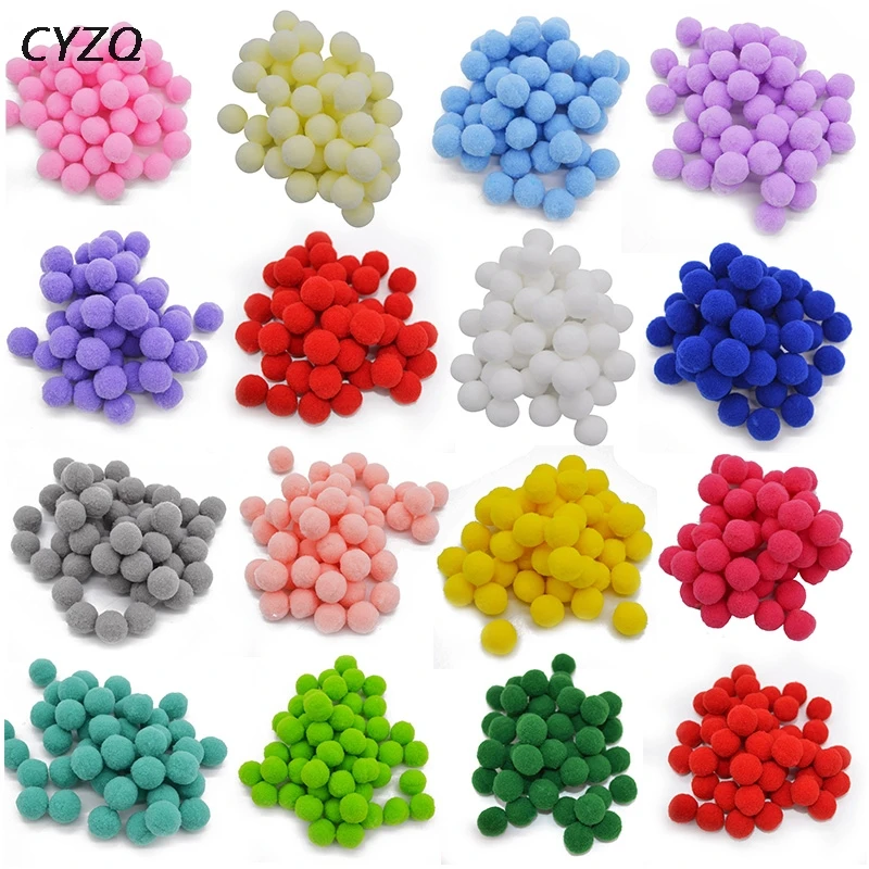 

100pcs Pompom 15 20mm Multicolor Soft Pom Poms Balls Fur Plush Ball DIY Handcraft Wedding Home Decoration Party Supplies