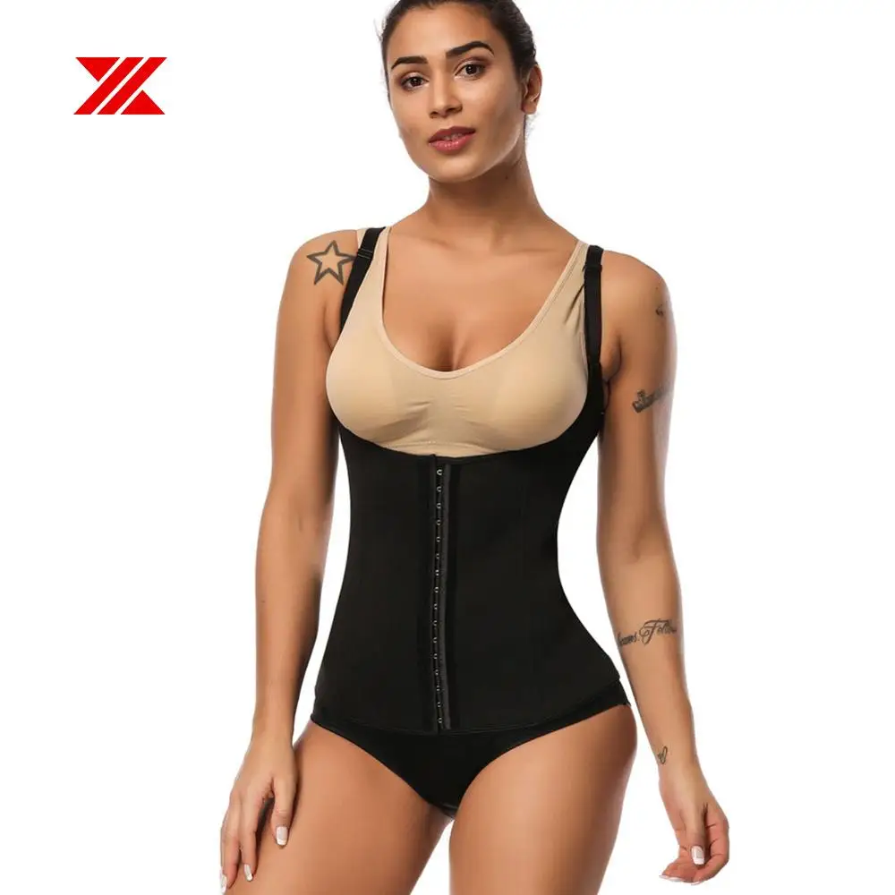 HEXIN Women Waist Trainer Sauna Neoprene Body Shapewear 4 Steel Bones Vest Shaper With Hooks Sleek Curves Waist Trimmer Cincher